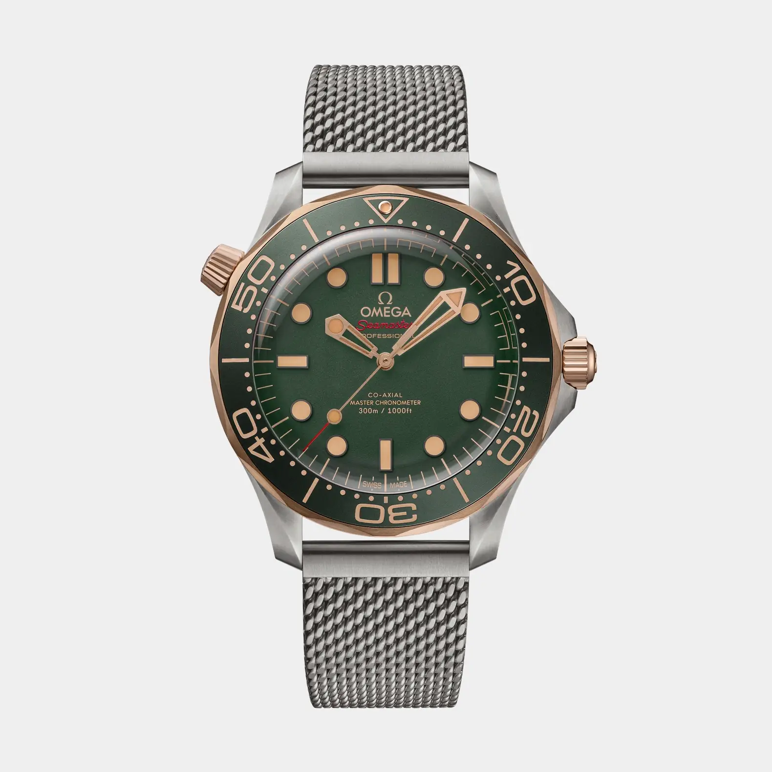 Seamaster Diver 300M 42mm Titanium and Bronze Gold - Green Dial on Bracelet
