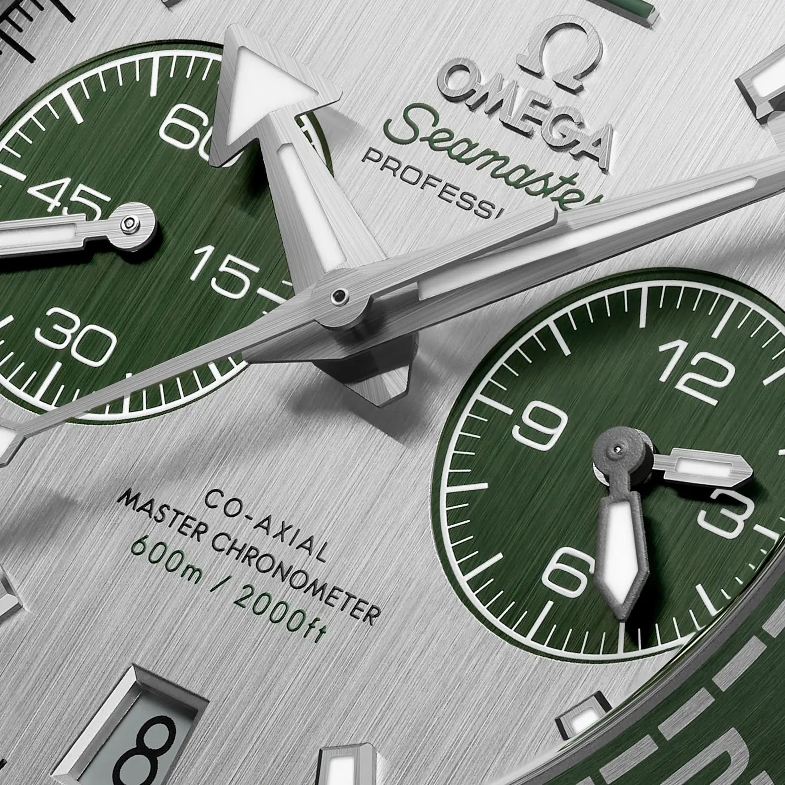 Seamaster Planet Ocean Chrono - Grey and Green Dial on Strap