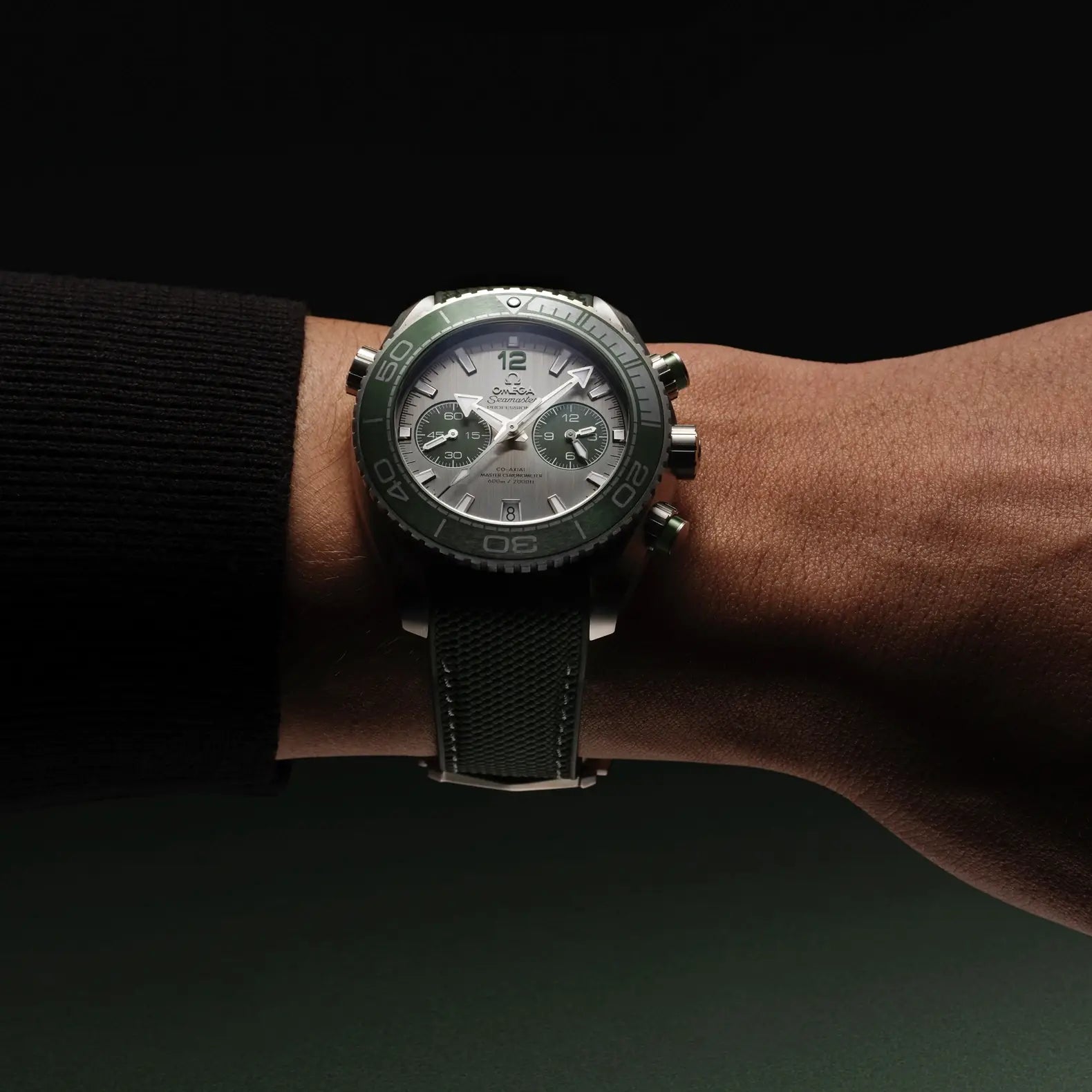 Seamaster Planet Ocean Chrono - Grey and Green Dial on Strap