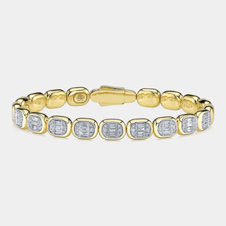 Icon Lumeria 1.00 CTW Diamond Baguette Bangle in 14K Yellow Gold