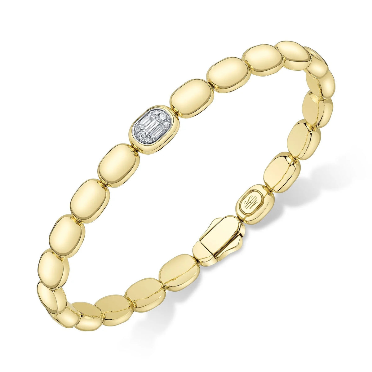Icon Lumeria 0.10ct Diamond Baguette Bangle in 14K Yellow Gold