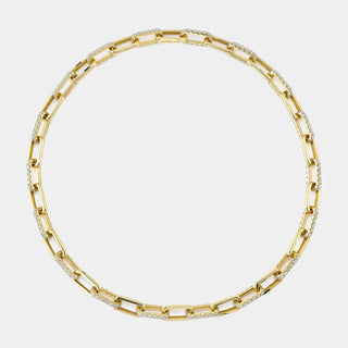 Kate 13.01ct Diamond Pavé Paperclip Link Necklace in 14K Yellow Gold