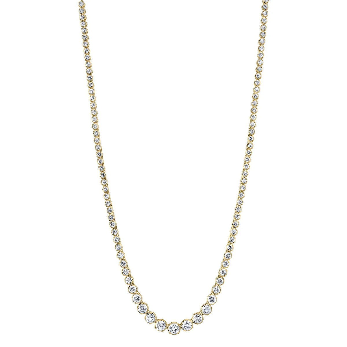 Diana 6.75 CTW Diamond Tennis Necklace in 14K Yellow Gold