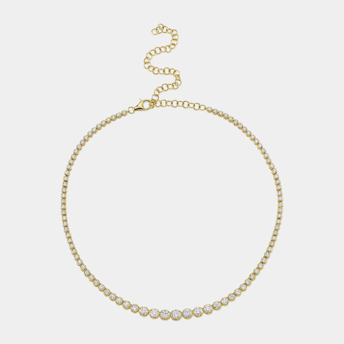 Diana 6.75 CTW Diamond Tennis Necklace in 14K Yellow Gold