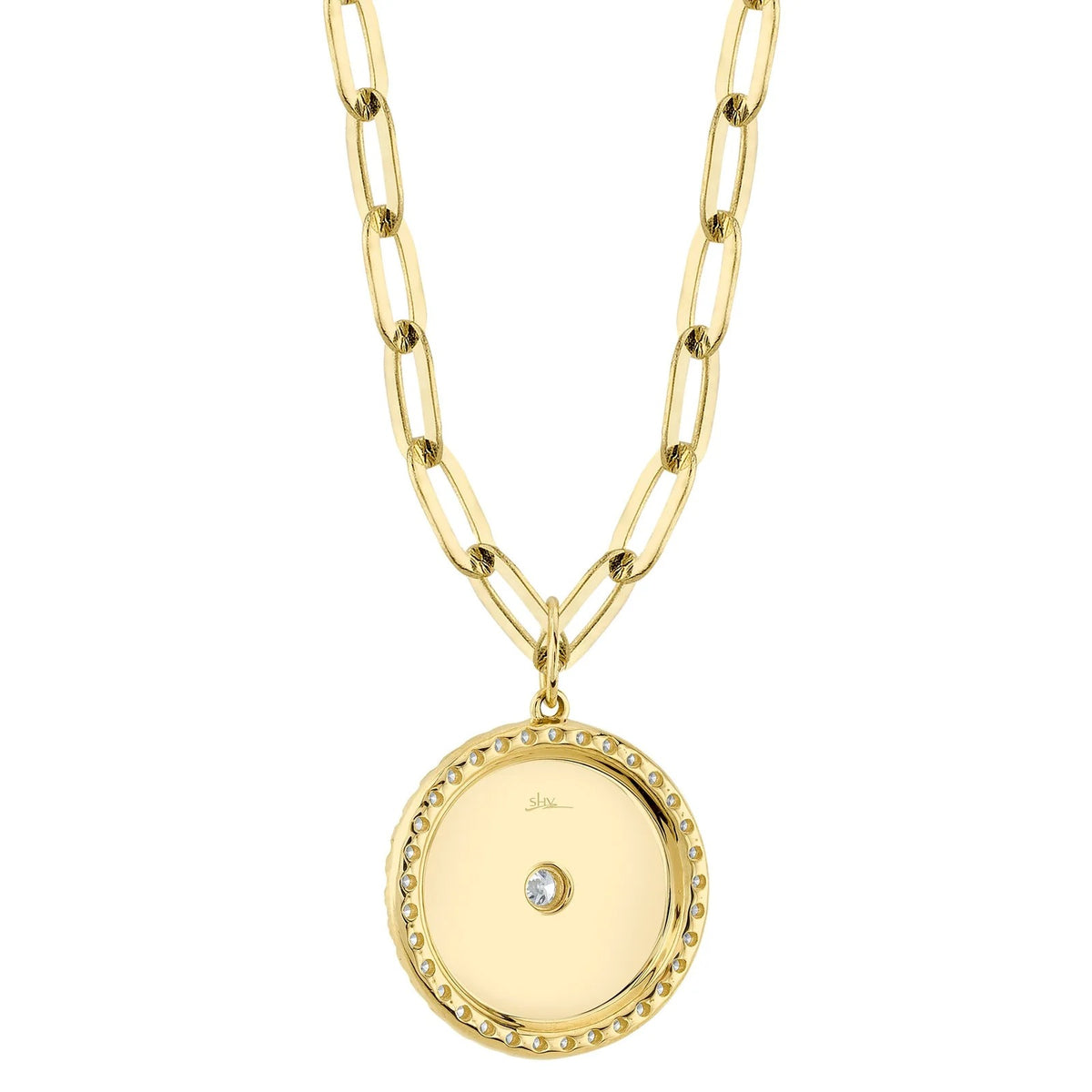 Kate Diamond Star Paperclip Link Necklace in 14K Yellow Gold