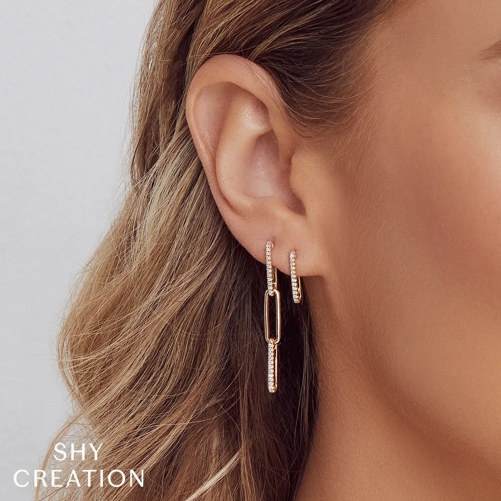 Kate 0.17CT Diamond Paper Clip Link Earrings