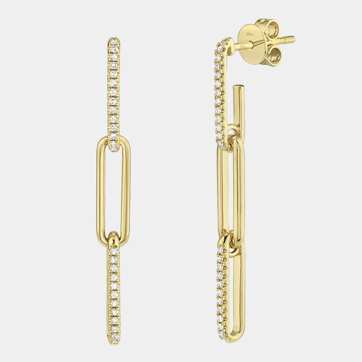 Kate 0.17CT Diamond Paper Clip Link Earrings