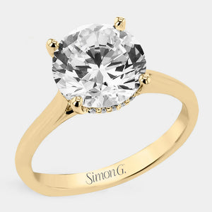Round Solitaire 18k Yellow Gold Engagement Ring - LR4055