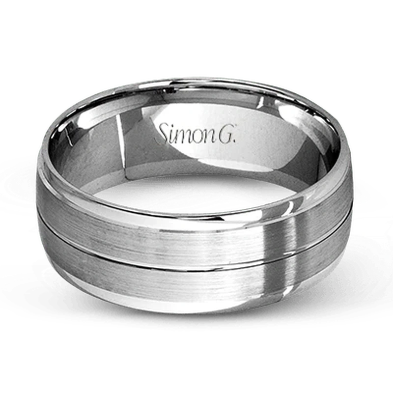 Classic Brushed Wedding Ring 14k White Gold - LG103