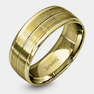 Classic Brushed Wedding Ring 18k Yellow Gold - LG103