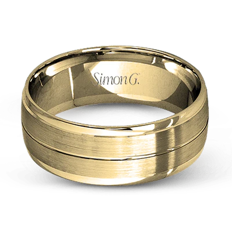 Classic Brushed Wedding Ring 18k Yellow Gold - LG103