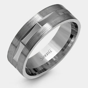 Geometric Wedding Ring Platinum - LG115