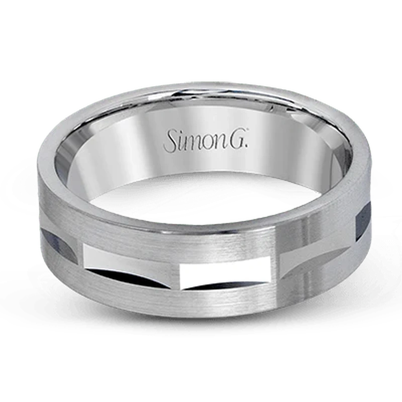 Geometric Wedding Ring Platinum - LG115