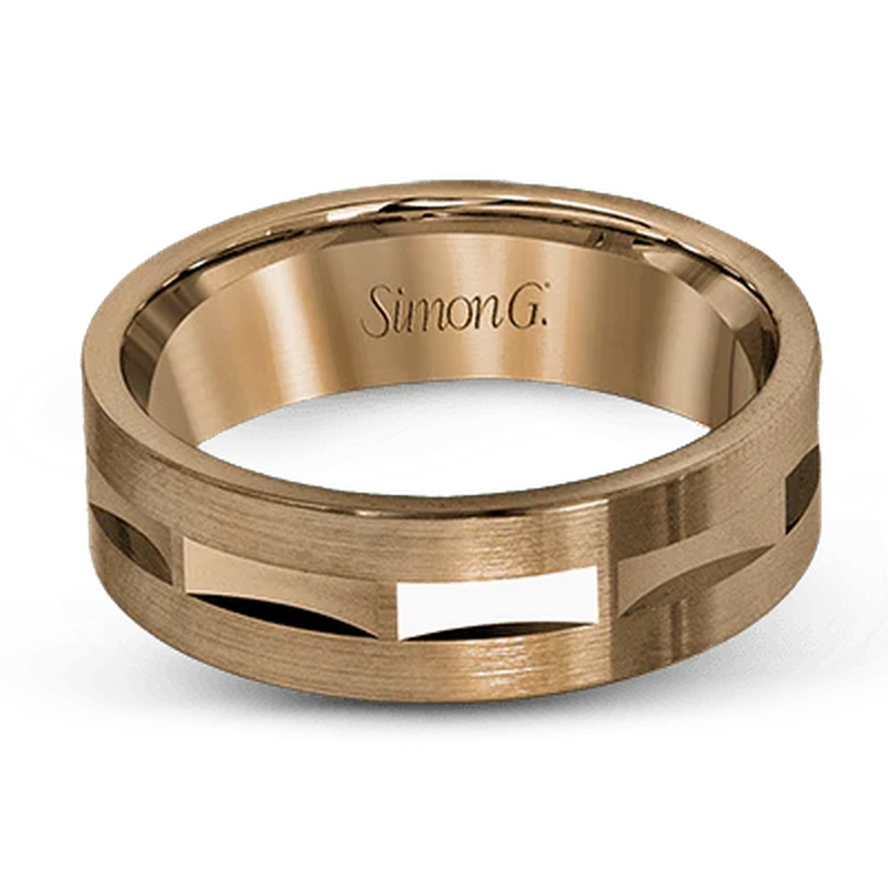 Geometric Wedding Ring 14k Rose Gold - LG115