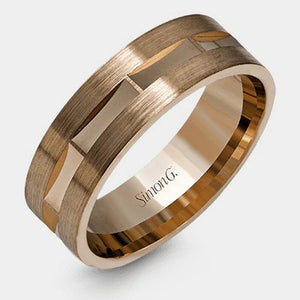 Geometric Wedding Ring 18k Rose Gold - LG115