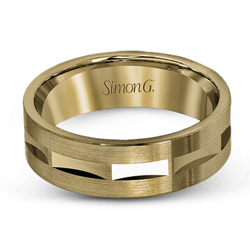 Geometric Wedding Ring 14k Yellow Gold - LG115