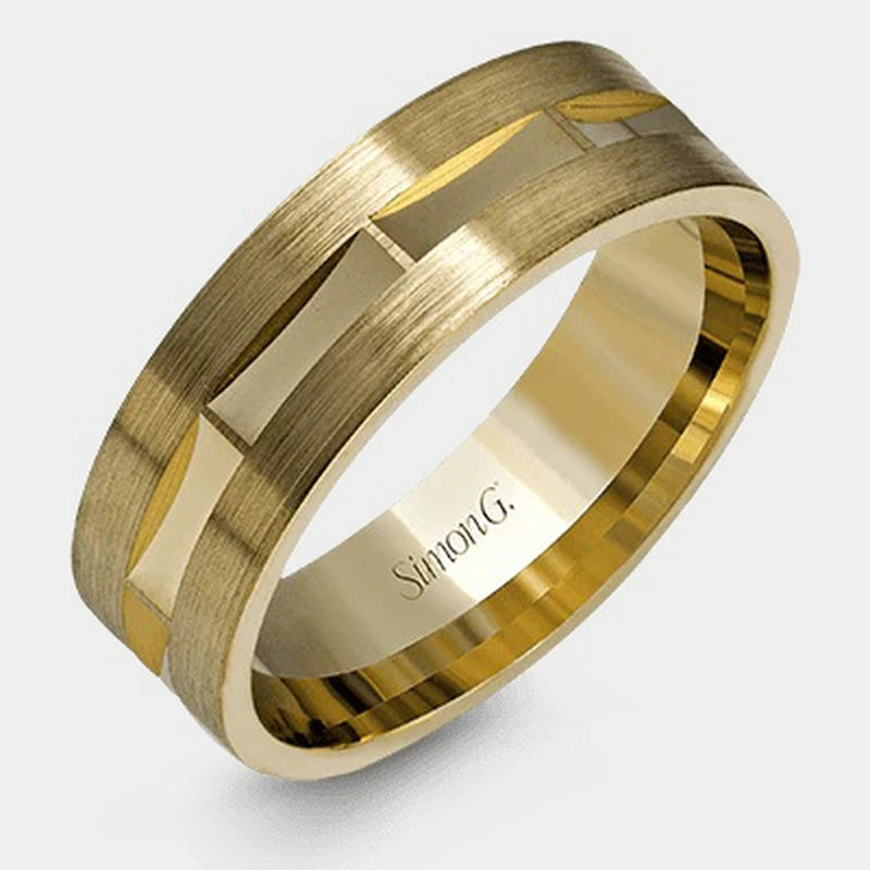 Geometric Wedding Ring 14k Yellow Gold - LG115