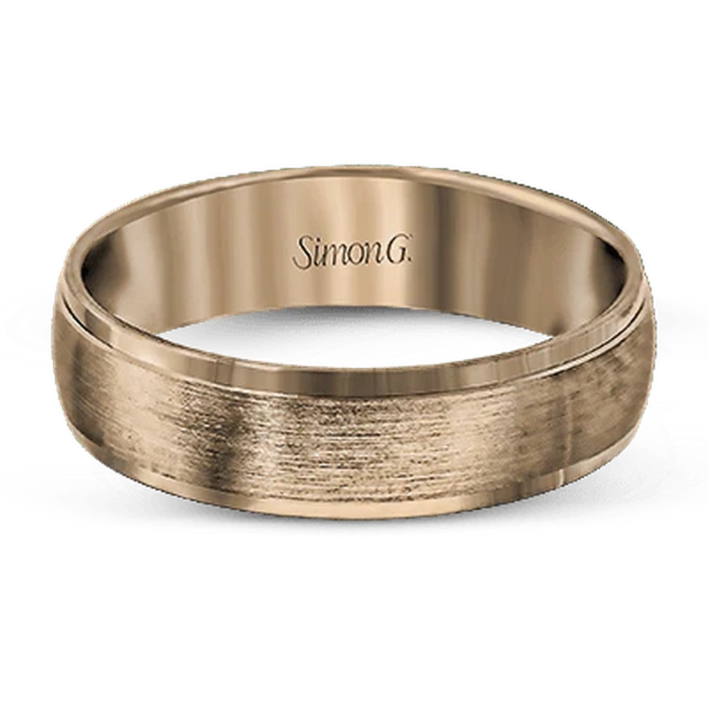 Brushed Wedding Ring 14k Rose Gold - LG124