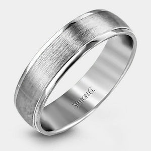 Brushed Wedding Ring 14k White Gold - LG124