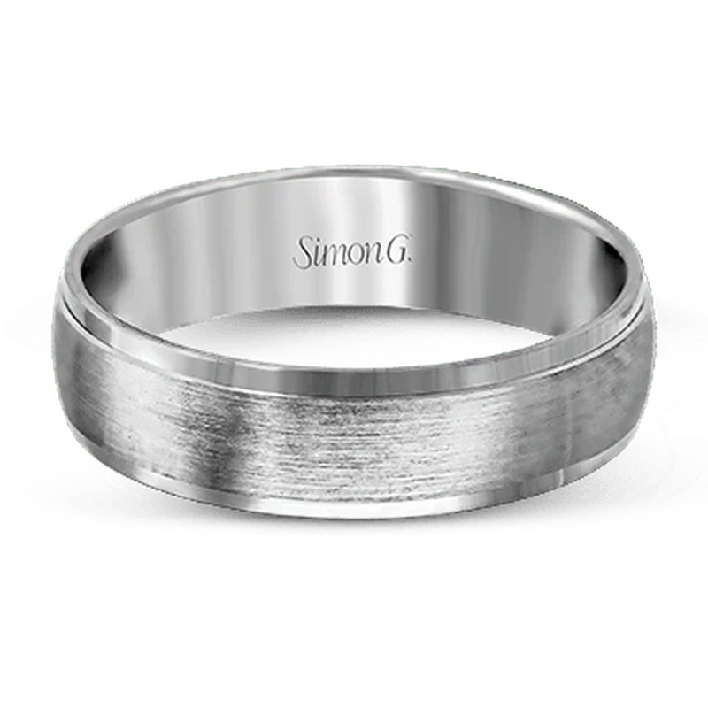 Brushed Wedding Ring 18k White Gold - LG124