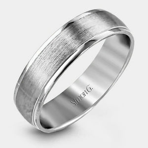 Brushed Wedding Ring 18k White Gold - LG124
