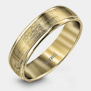 Brushed Wedding Ring 18k Yellow Gold - LG124