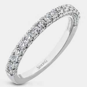 Pavé Diamond Wedding Ring 18k White Gold - LR2595-B
