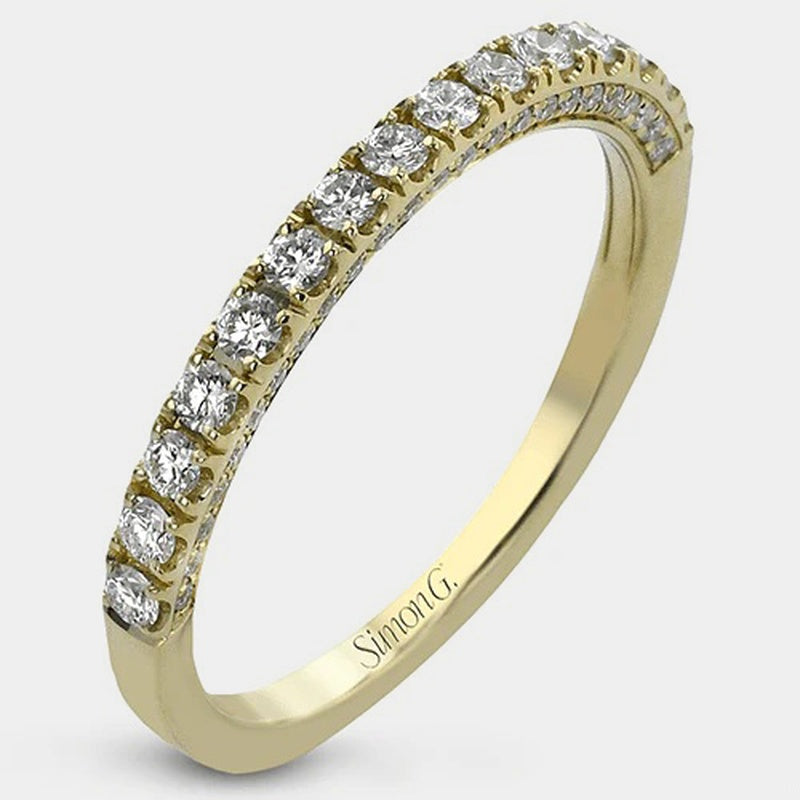 Pavé Diamond Wedding Ring 18k Yellow Gold - LR2595-B