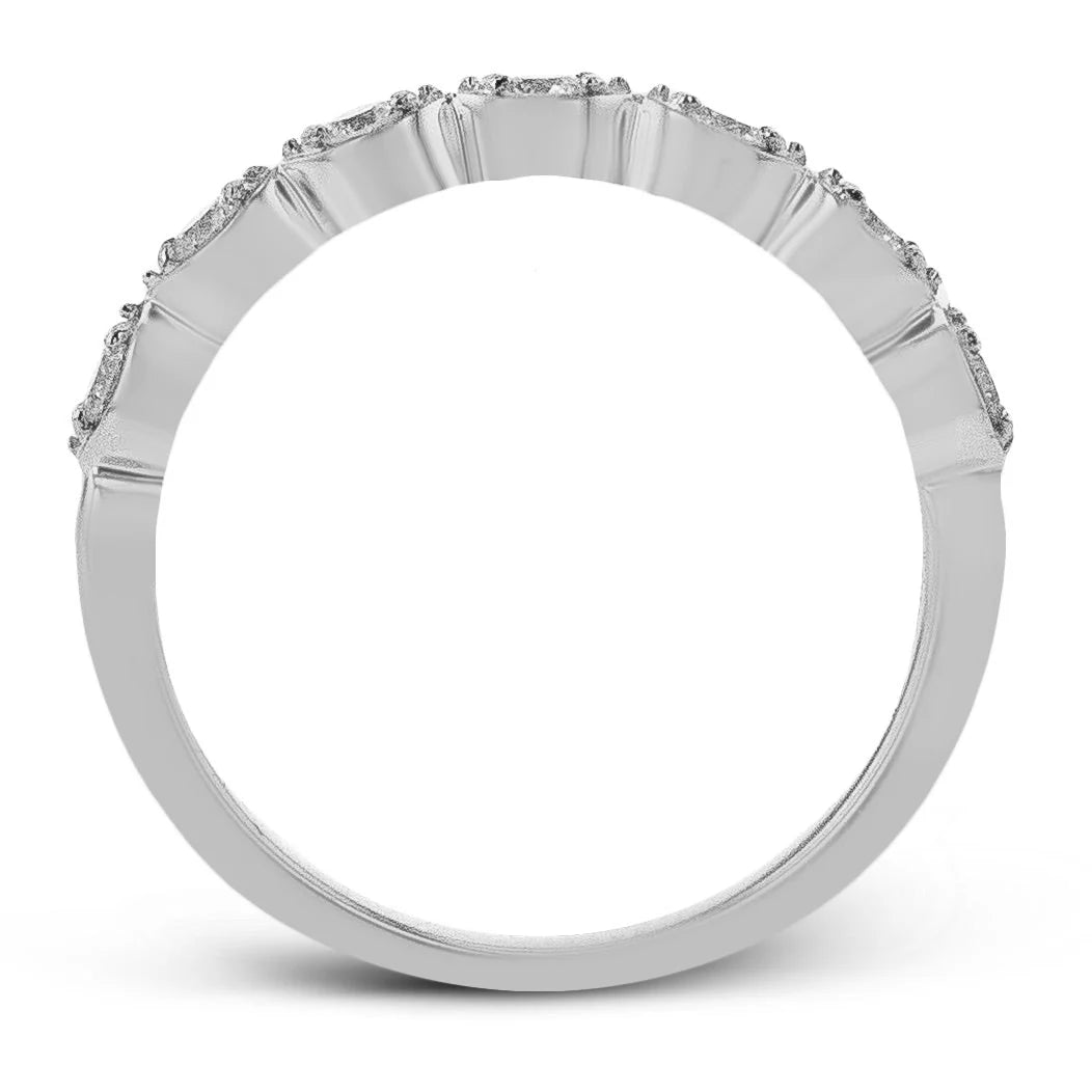 Marquise Shape Wedding Ring 18k White Gold - LR4017-B