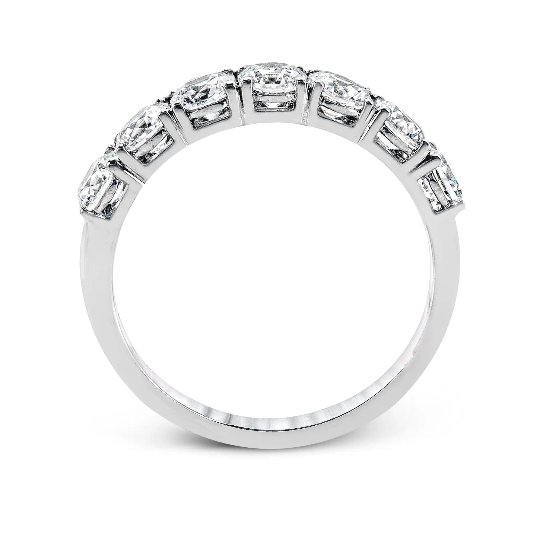 Round Diamond Wedding Ring 18k White Gold - MR2070