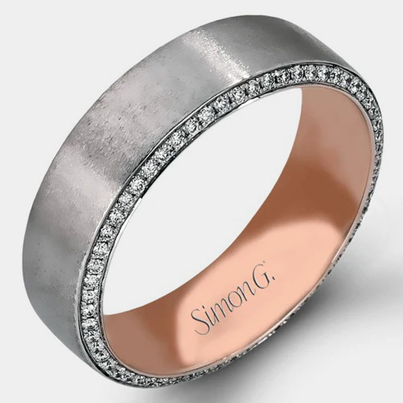 Diamond Accent Wedding Ring 18k White/Rose Gold - MR2273