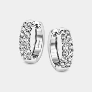 Simon-Set Diamond Huggie Hoop Earrings