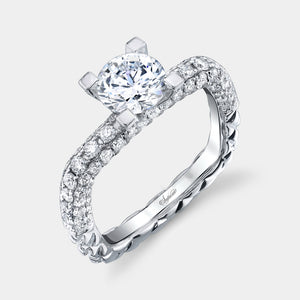 Round Side Diamond Engagement Ring - SJU1496RS