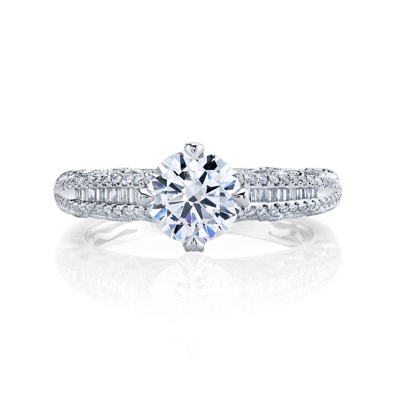 Round Channel-Set Side Stone Engagement Ring - SJU2260RS