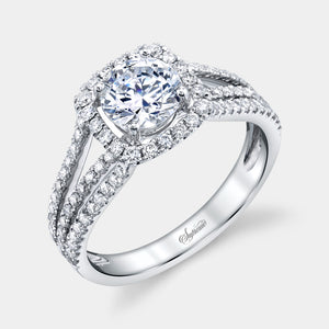 Round Halo Diamond Engagement Ring - SJU799R