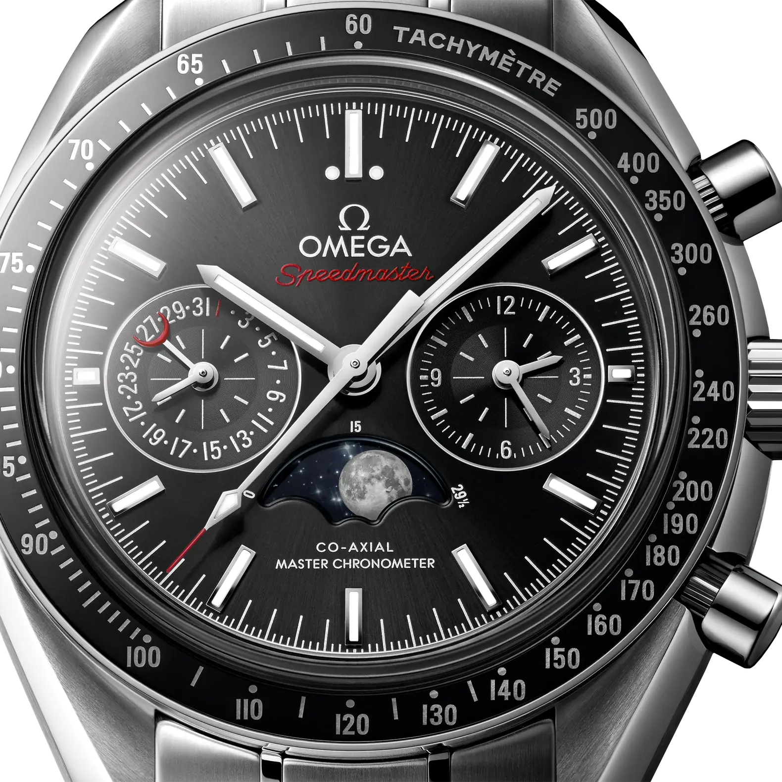 Speedmaster Moonphase 44.25 mm - Black Dial on Bracelet