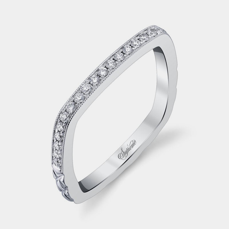 Pavé Diamond Wedding Ring 18k White Gold
