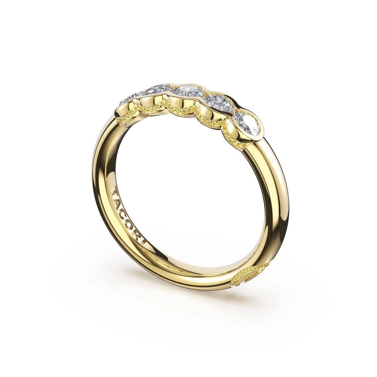 Round Semi-Bezel Eternity Diamond Band