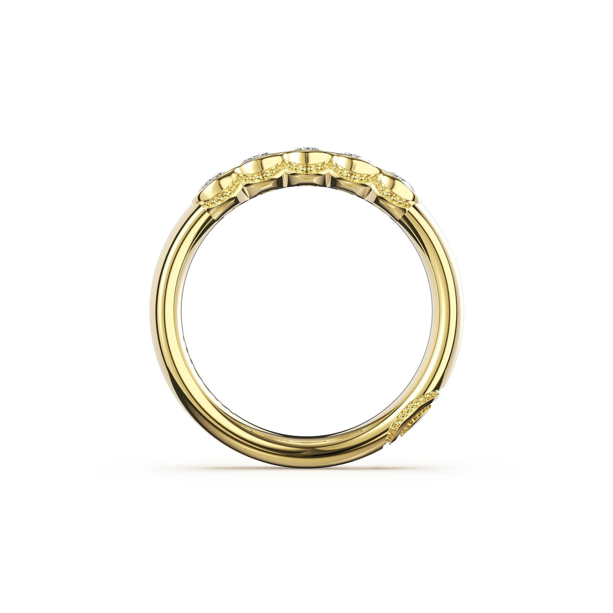 Round Semi-Bezel Eternity Diamond Band