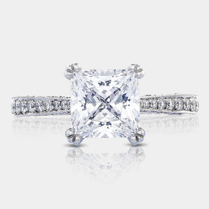 Princess Pavé Platinum Engagement Ring - HT2626