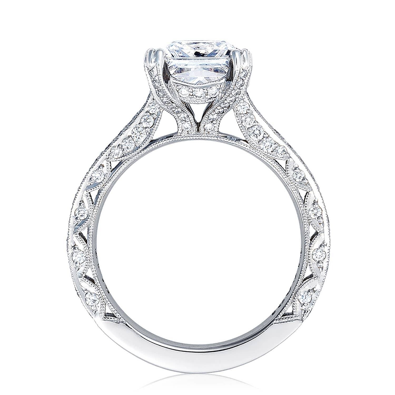 Princess Pavé Platinum Engagement Ring - HT2626