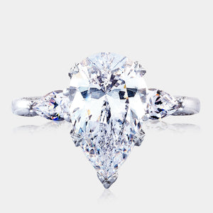 Pear 3-Stone Platinum Engagement Ring - HT2628