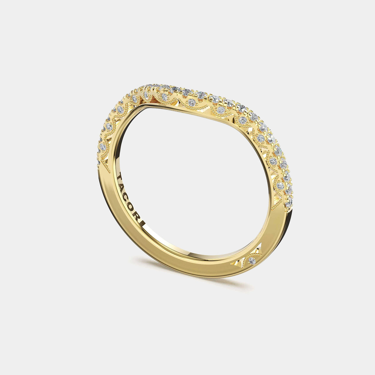 Petite Crescent Diamond Wedding Band