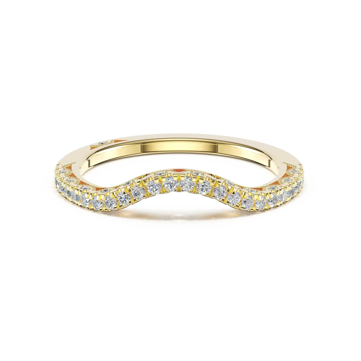 Petite Crescent Diamond Wedding Band