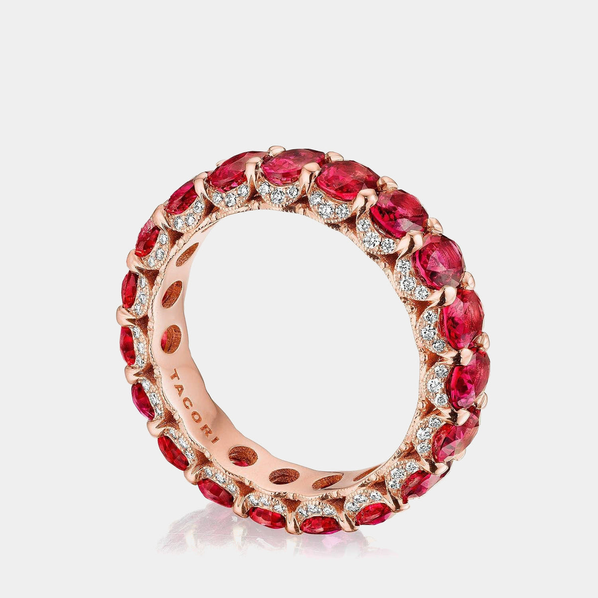 Classic Crescent Oval Ruby Eternity Band