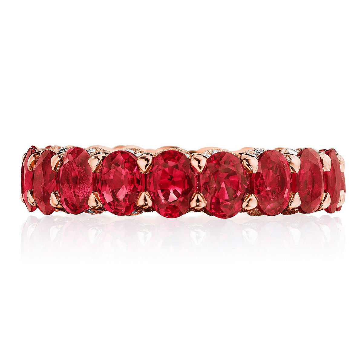 Classic Crescent Oval Ruby Eternity Band