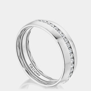 Channel Set Diamond Wedding Ring 18K White Gold - 143-6