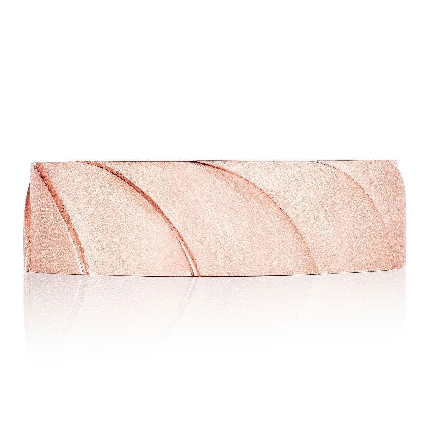 Geometric Crescent Wedding Ring 18k Rose Gold - 146-7