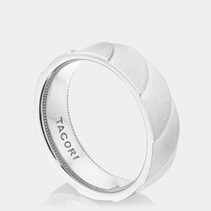 Geometric Crescent Wedding Ring Platinum - 146-7