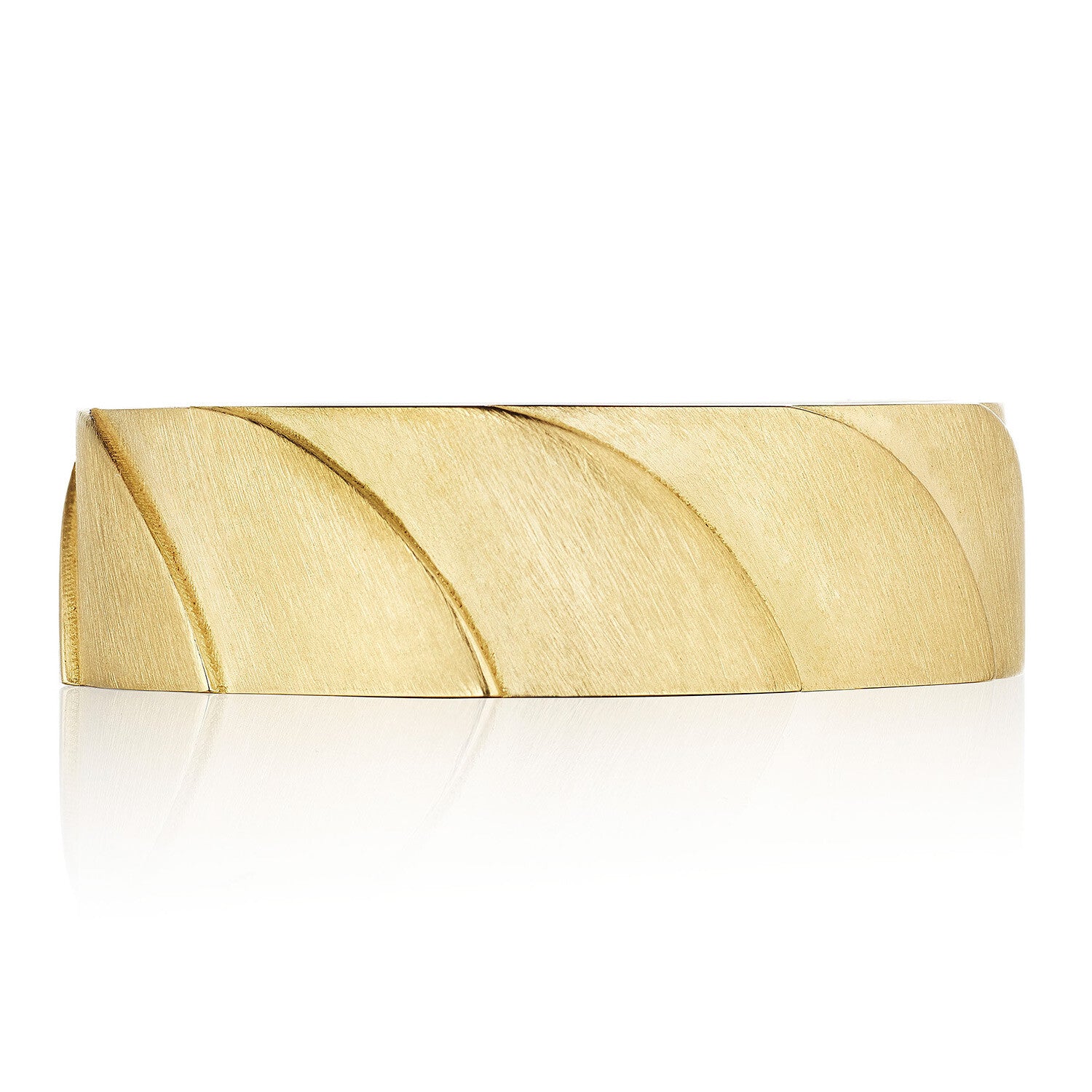 Geometric Crescent Wedding Ring 18k Yellow Gold - 146-7